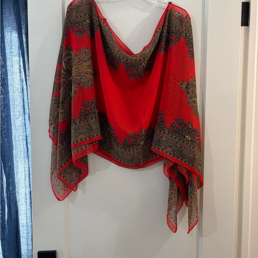 Elegant Red and Black Women's Top